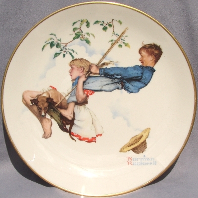 Vintage Gorham China Norman Rockwell Spring Beguiling Buttercup Collectable Decorative Plate 1972 Limited Edition Original Box Four Seasons