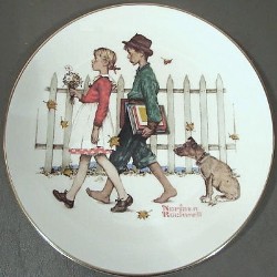 Vintage Gorham China Norman Rockwell Spring Beguiling Buttercup Collectable Decorative Plate 1972 Limited Edition Original Box Four Seasons